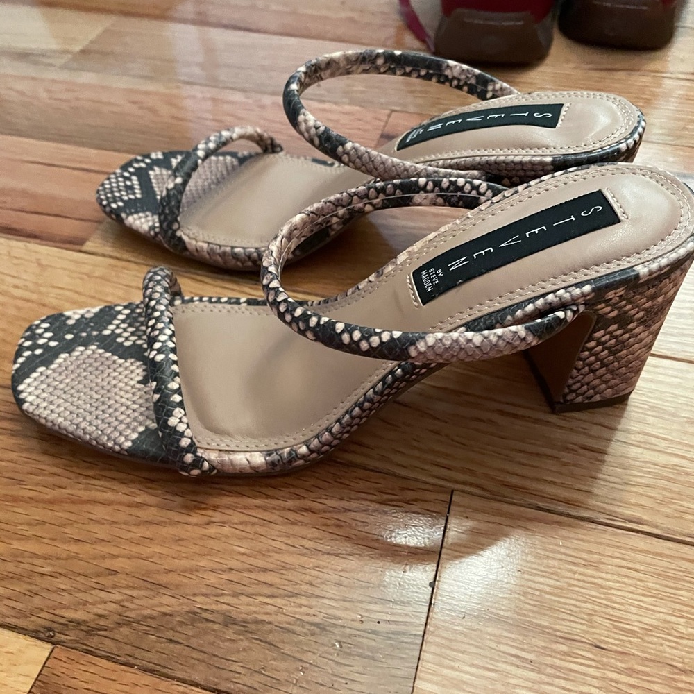 Steven By Steve Madden Python Heeled Sandals Size… - image 1